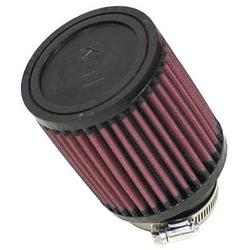 Air Filter Element, Powersports, Round Flange, Angled, 20 Degrees, Clamp-On, Cotton Gauze, Oiled, Red, 3.50 in. OD, 2.25 in. ID, 4.00 in Tall, Each