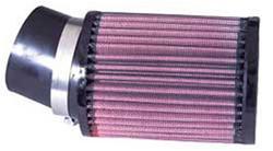 Air Filter Element, Powersports, Round Flange, Angled, 20 Degrees, Clamp-On, Cotton Gauze, Oiled, Red, 3.75 in. OD, 2.44 in. ID, 5.00 in Tall, Each