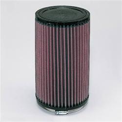 Air Filter Element, Powersports, Round Flange, Clamp-On, Cotton Gauze, Oiled, Red, 5.00 in. OD, 3.50 in. ID, 8.50 in Tall, Rubber Cap, Each