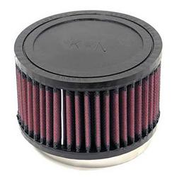 Air Filter Element, Powersports, Round Flange, Clamp-On, Cotton Gauze, Oiled, Red, 5.00 in. OD, 3.50 in. ID, 3.00 in Tall, Rubber Cap, Each