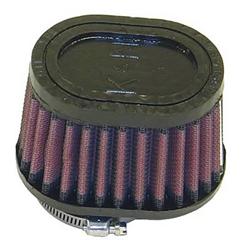 Air Filter Element, Powersports, Conical Flange, Offset, Clamp-On, Cotton Gauze, Oiled, Red, 4.00 in. OD, 2.00 in. ID, 2.75 in Tall, Rubber Cap, Each