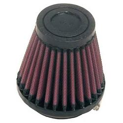Air Filter Element, Powersports, Conical Flange, Clamp-On, Cotton Gauze, Oiled, Red, 3.13 in. OD, 2.00 in. ID, 3.00 in Tall, Rubber Cap, Each