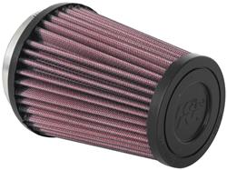 Air Filter Element, Powersports, Conical, Clamp-On, Cotton Gauze, Oiled, Red, 4.00 in. OD, 2.88 in. ID, 5.00 in Tall, Rubber Cap, Each