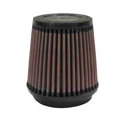 Air Filter Element, Powersports, Conical Flange, Clamp-On, Cotton Gauze, Oiled, Red, 4.63 in. OD, 3.50 in. ID, 4.50 in Tall, Rubber Cap, Each