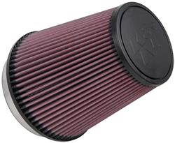 Air Filter Element, Powersports, Conical Flange, Clamp-On, Cotton Gauze, Oiled, Red, 6.50 in. OD, 5.00 in. ID, 7.00 in Tall, Rubber Cap, Each