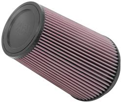 Air Filter Element, Powersports, Conical Flange, Clamp-On, Cotton Gauze, Oiled, Red, 6.50 in. OD, 5.00 in. ID, 8.75 in Tall, Rubber Cap, Each