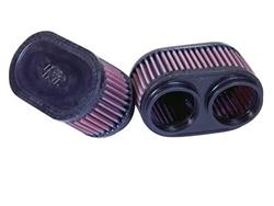 Air Filter Element, Powersports, Oval, Dual Flange, Clamp-On, Cotton Gauze, Oiled, Red, 6.25 in. Long, 3.75 in. Wide, 2.38 in. Inlet, 3 in. Tall, Each