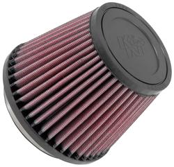 Air Filter Element, Powersports, Conical Flange, Clamp-On, Cotton Gauze, Oiled, Red, 5.00 in. OD, 3.50 in. ID, 4.0 in. Tall, Each
