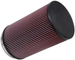 Air Filter Element, Powersports, Round Flange, Clamp-On, Cotton Gauze, Oiled, Red, 7.50 in. OD, 6.00 in. ID, 12.00 in. Tall, Rubber Cap, Each