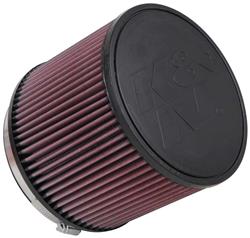 Air Filter Element, Powersports, Round Flange, Clamp-On, Cotton Gauze, Oiled, Red, 7.50 in. OD, 6.00 in. ID, 6.00 in. Tall, Rubber Cap, Each
