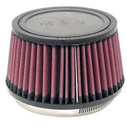 Air Filter Element, Powersports, Conical Flange, Clamp-On, Cotton Gauze, Oiled, Red, 5.88 in. OD, 4.50 in. ID, 3.25 in. Tall, Rubber Cap, Each