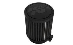 Air Filter Element, Black Series, Round, Clamp-On, Synthetic Material, Dry, Black, 3.50 in. OD, 2.50 in. ID, 4.00 in. Tall, Black Cap, Each