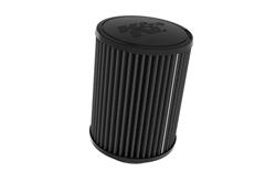 Air Filter Element, Black Series, Round, Clamp-On, Synthetic Material, Dry, Black, 5.00 in. OD, 3.00 in. ID, 6.50 in. Tall, Black Cap, Each