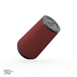 Air Filter Element, Powersports, Conical Flange, Clamp-On, Cotton Gauze, Oiled, Red, 4.63 in. OD, 3.50 in. ID, 7.00 in. Tall, Black Cap, Each