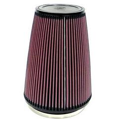 Air Filter Element, Powersports, Conical Flange, Clamp-On, Cotton Gauze, Oiled, Red, 7.50 in. OD, 6.00 in. ID, 10.00 in. Tall, Black Cap, Each