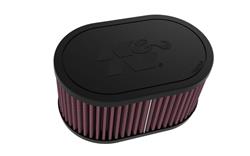 Air Filter Element, Powersports, Oval, Dual Flange, Clamp-On, Cotton Gauze, Oiled, 6.25 in. Long, 4.00 in. Wide, 2.13 in. Inlet, 6.25 in. Tall, Each