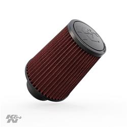 Air Filter Element, Powersports, Round Taper, Clamp-On, Cotton Gauze, Oiled, Red, 4.63 in. OD, 3.50 in. ID, 5.50 in. Tall, Rubber Cap, Each