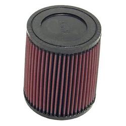 Air Filter Element, Powersports, Round Taper, Clamp-On, Cotton Gauze, Oiled, Red, 5.13 in. OD, 2.25 in. ID, 6.00 in. Tall, Rubber Cap, Each
