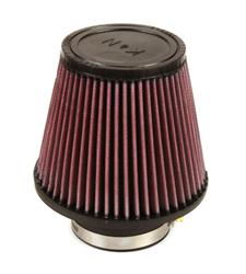 Air Filter Element, Powersports, Round Taper, Clamp-On, Cotton Gauze, Oiled, Red, 6.00 in. OD, 3.00 in. ID, 5.00 in. Tall, Rubber Cap, Each