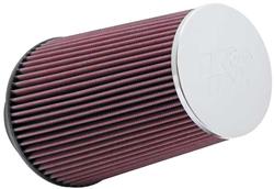 Air Filter Element, Powersports, Round Taper, Clamp-On, Cotton Gauze, Oiled, Red, 6.00 in. OD, 3.50 in. ID, 9.00 in. Tall, Rubber Cap, Each