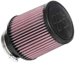 Air Filter Element, Powersports, Round Taper, Clamp-On, Cotton Gauze, Oiled, Red, 5.00 in. OD, 3.00 in. ID, 5.00 in. Tall, Rubber Cap, Each