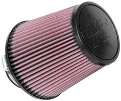 Air Filter Element, Powersports, Round Taper, Clamp-On, Cotton Gauze, Oiled, Red, 6.00 in. OD, 3.00 in. ID, 6.00 in. Tall, Rubber Cap, Each