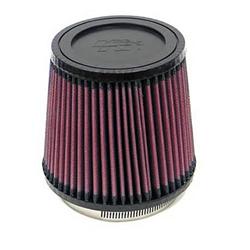 Air Filter Element, Powersports, Round Taper, Clamp-On, Cotton Gauze, Oiled, Red, 5.38 in. OD, 3.75 in. ID, 5.00 in. Tall, Rubber Cap, Each