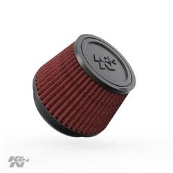 Air Filter Element, Powersports, Round Taper, Clamp-On, Cotton Gauze, Oiled, Red, 4.63 in. OD, 3.50 in. ID, 3.00 in. Tall, Rubber Cap, Each