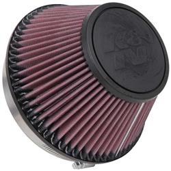 Air Filter Element, Powersports, Round Taper, Clamp-On, Cotton Gauze, Oiled, Red, 7.50 in. OD, 4.50 in. ID, 4.00 in. Tall, Rubber Cap, Each