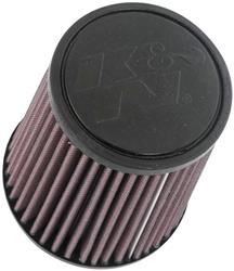 Air Filter Element, Powersports, Round Taper, Clamp-On, Cotton Gauze, Oiled, Red, 5.00 in. OD, 3.00 in. ID, 6.00 in. Tall, Rubber Cap, Each