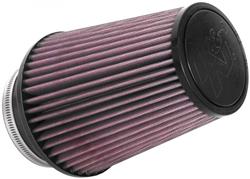 Air Filter Element, Powersports, Round Taper, Clamp-On, Cotton Gauze, Oiled, Red, 6.00 in. OD, 4.00 in. ID, 7.00 in. Tall, Rubber Cap, Each