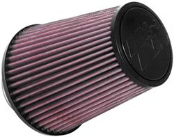 Air Filter Element, Powersports, Round Taper, Clamp-On, Cotton Gauze, Oiled, Red, 6.00 in. OD, 3.00 in. ID, 6.75 in. Tall, Rubber Cap, Each