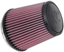 Air Filter Element, Powersports, Round Taper, Clamp-On, Cotton Gauze, Oiled, Red, 5.88 in. OD, 4.50 in. ID, 6.00 in. Tall, Rubber Cap, Each