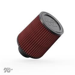 Air Filter Element, Powersports, Round Taper, Clamp-On, Cotton Gauze, Oiled, Red, 6.00 in. OD, 2.75 in. ID, 6.50 in. Tall, Rubber Cap, Each