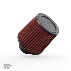 Air Filter Element, Powersports, Round Taper, Clamp-On, Cotton Gauze, Oiled, Red, 6.00 in. OD, 2.75 in. ID, 5.50 in. Tall, Rubber Cap, Each