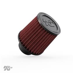 Air Filter Element, Powersports, Round Taper, Clamp-On, Cotton Gauze, Oiled, Red, 6.00 in. OD, 3.00 in. ID, 5.56 in. Tall, Rubber Cap, Each