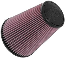 Air Filter Element, Powersports, Round Taper, Clamp-On, Cotton Gauze, Oiled, Red, 7.50 in. OD, 6.00 in. ID, 9.00 in. Tall, Rubber Cap, Each