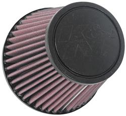 Air Filter Element, Powersports, Round Taper, Clamp-On, Cotton Gauze, Oiled, Red, 5.06 in. OD, 2.75 in. ID, 4.43 in. Tall, Rubber Cap, Each