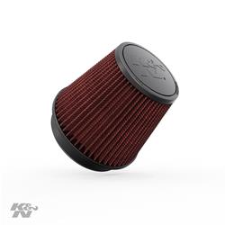 Air Filter Element, Powersports, Round Taper, Clamp-On, Cotton Gauze, Oiled, Red, 6.50 in. OD, 5.00 in. ID, 5.50 in. Tall, Rubber Cap, Each