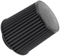 Air Filter Element, Black Series, Round Taper, Clamp-On, Synthetic Material, Dry, Black, 8.00 in. Long, 4.00 in. Wide, 8.00 in. Tall, Black Cap, Each