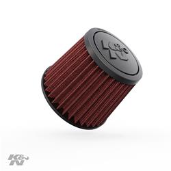 Air Filter Element, Powersports, Round Taper, Clamp-On, Cotton Gauze, Oiled, Red, 9.00 in. OD, 4.88 in. ID, 7.94 in. Tall, Rubber Cap, Each