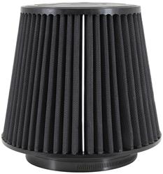Air Filter Element, Black Series, Round Taper, Clamp-On, Synthetic Material, Dry, Black, 9.00 in. Long, 6.00 in. Wide, 7.50 in. Tall, Black Cap, Each