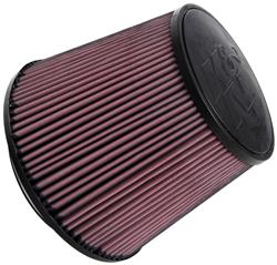 Air Filter Element, Powersports, Round Taper, Clamp-On, Cotton Gauze, Oiled, Red, 9.00 in. OD, 6.00 in. ID, 7.50 in. Tall, Rubber Cap, Each