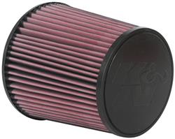 Air Filter Element, Powersports, Round Taper, Clamp-On, Cotton Gauze, Oiled, Red, 8.00 in. OD, 4.50 in. ID, 8.00 in. Tall, Rubber Cap, Each