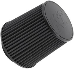 Air Filter Element, Black Series, Round Taper, Clamp-On, Synthetic Material, Dry, Black, 8.00 in. Long, 4.50 in. Wide, 8.00 in. Tall, Black Cap, Each