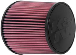 Air Filter Element, Powersports, Round Taper, Clamp-On, Cotton Gauze, Oiled, Red, 8.00 in. OD, 5.00 in. ID, 8.62 in. Tall, Rubber Cap, Each