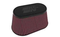 Air Filter Elements, Universal Performance Air Filters, Oiled, Oval Flanged, 4.50 in. Inlet Flange I.D., Cotton Gauze, Red, Each