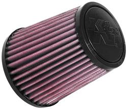 Air Filter Element, Powersports, Round Taper, Clamp-On, Cotton Gauze, Oiled, Red, 4.50 in. OD, 2.50 in. ID, 5.00 in. Tall, Rubber Cap, Each