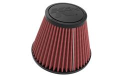 Air Filter Element, Powersports, Round Taper, Clamp-On, Cotton Gauze, Oiled, Red, 5.78 in. OD, 3.16 in. ID, 4.53 in. Tall, Rubber Cap, Each