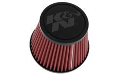 Air Filter Element, Powersports, Conical, Clamp-On, Cotton Gauze, Oiled, Red, 5.19 in. OD, 2.00 in. ID, 3.69 in. Tall, Rubber Cap, Each